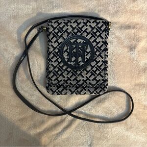 Tommy Hilfiger Black and Gray Crossbody Bag